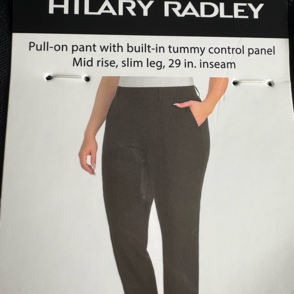 Hilary Radley Slim Pull-On Pants in Dark Brown